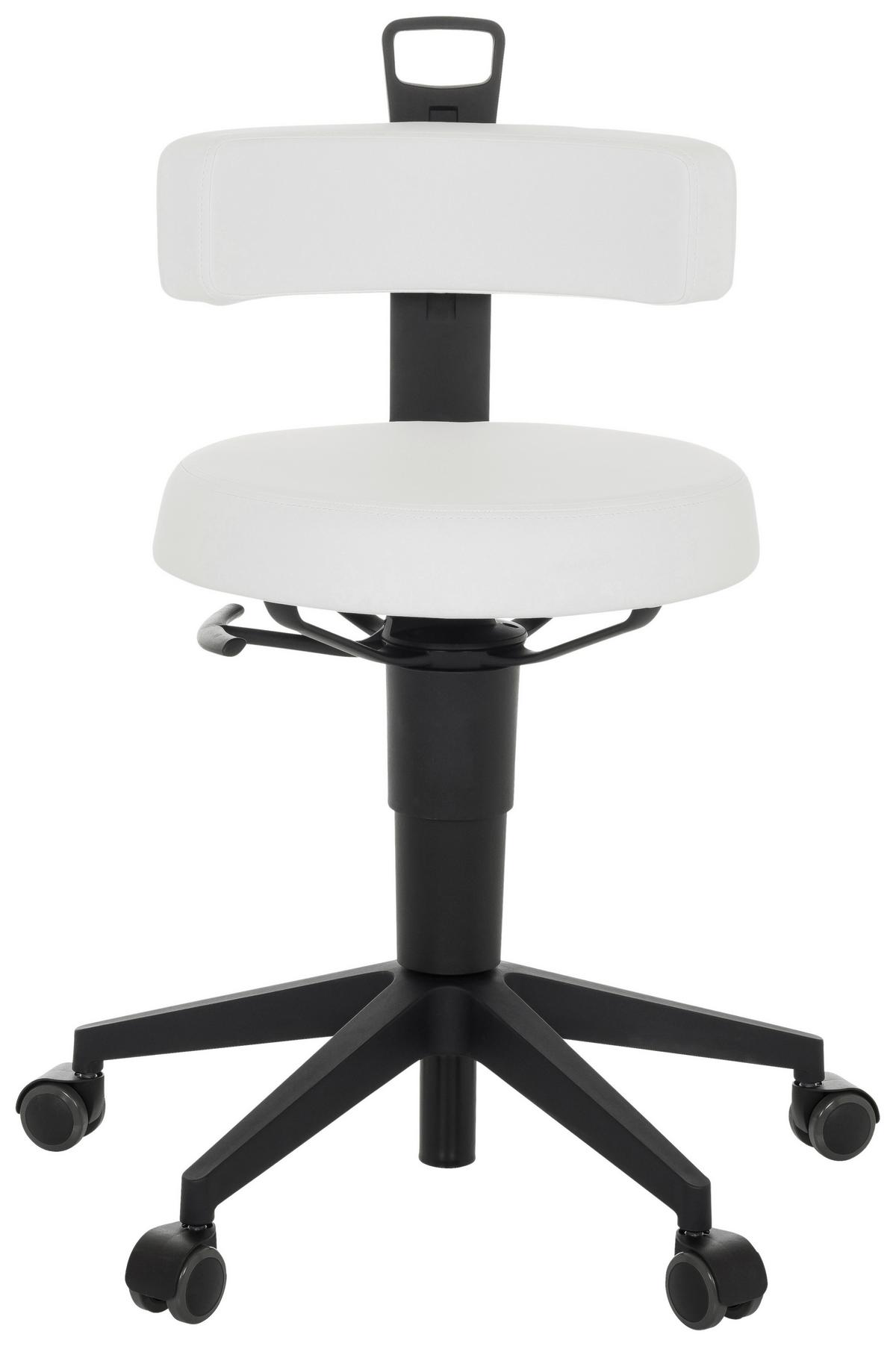 Bürohocker Top Work Flex Pu - Schwarz/Weiß, Basics, Leder/Kunststoff (40/74-86/46cm) - MID.YOU