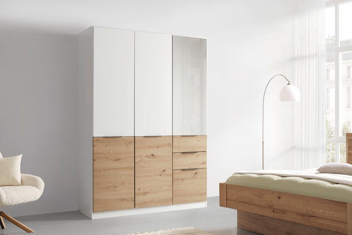 ŠATNÍ SKŘÍŇ S OTOČNÝMI DVEŘMI MAX-EXTRA - bílá/šedá, Konvenční, kompozitní dřevo/plast (136/197/54cm)