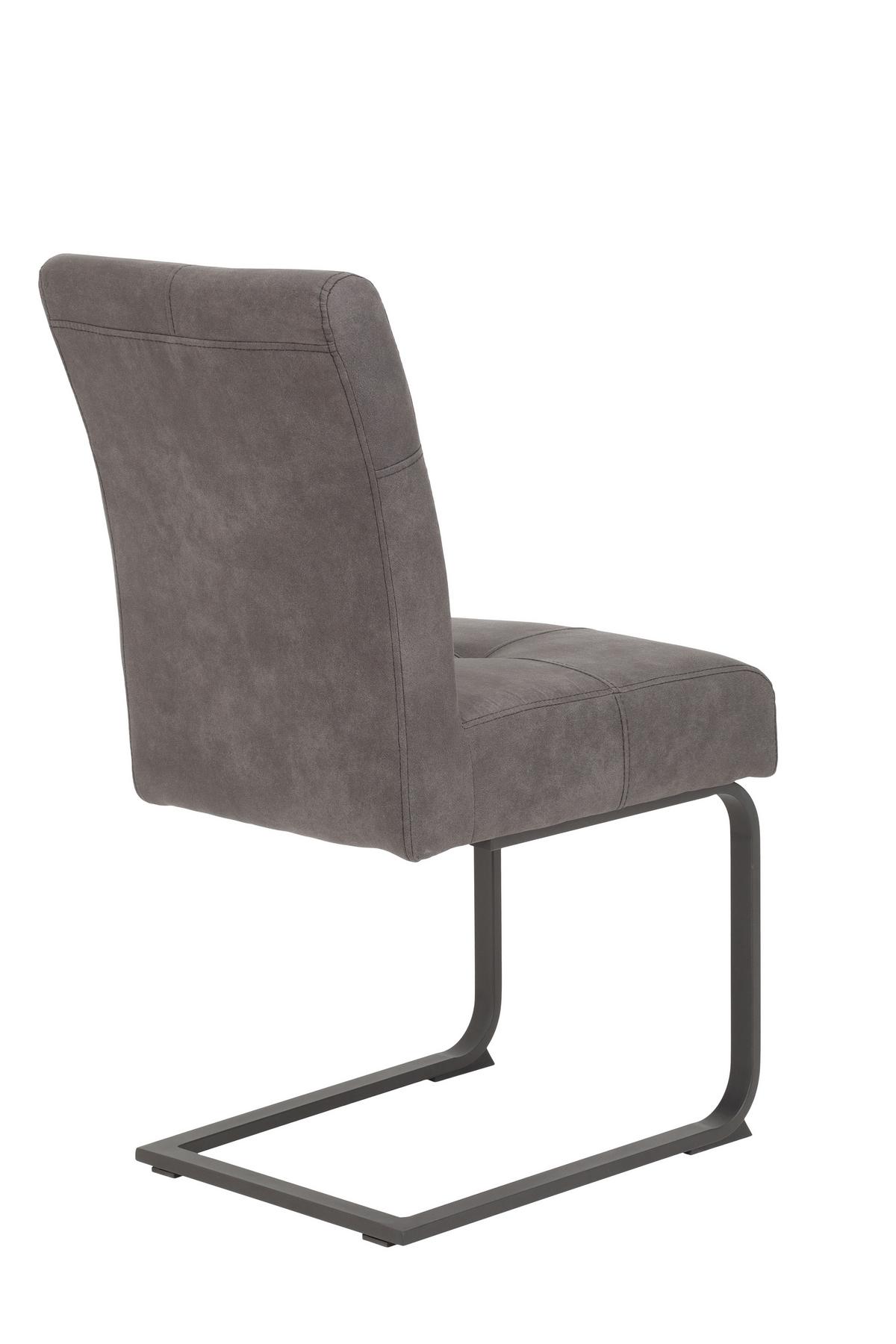 Tischgruppe Luise I G - Alteiche/Anthrazit, MODERN, Holzwerkstoff/Textil (120 - 160/76/80cm) - MID.YOU