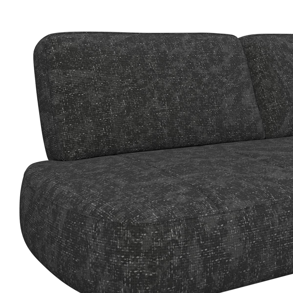 Sitzbank grau/Metallbeine Ulmo B: 162 cm - Dunkelgrau/Schwarz, MODERN, Textil/Metall (162/83/71cm)