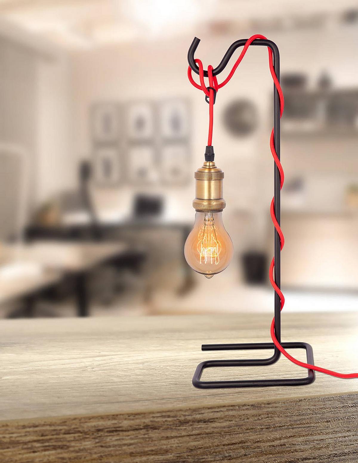 Tischlampe Musium Schwarz Eisengestell - Schwarz, Trend, Metall (18/18/49cm) - Kayoom