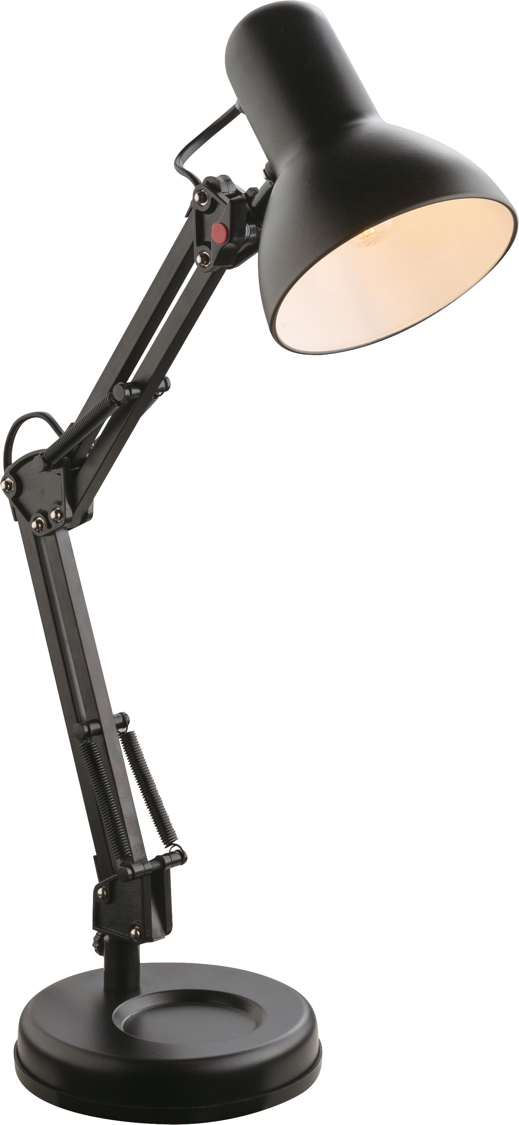 Tischlampe Erich Schwarz Schwenkbar Mit Schalter - Schwarz, KONVENTIONELL, Kunststoff/Metall (40/15/59cm) - Ondega