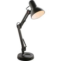Tischlampe Erich Schwarz Schwenkbar Mit Schalter - Schwarz, KONVENTIONELL, Kunststoff/Metall (40/15/59cm) - Ondega