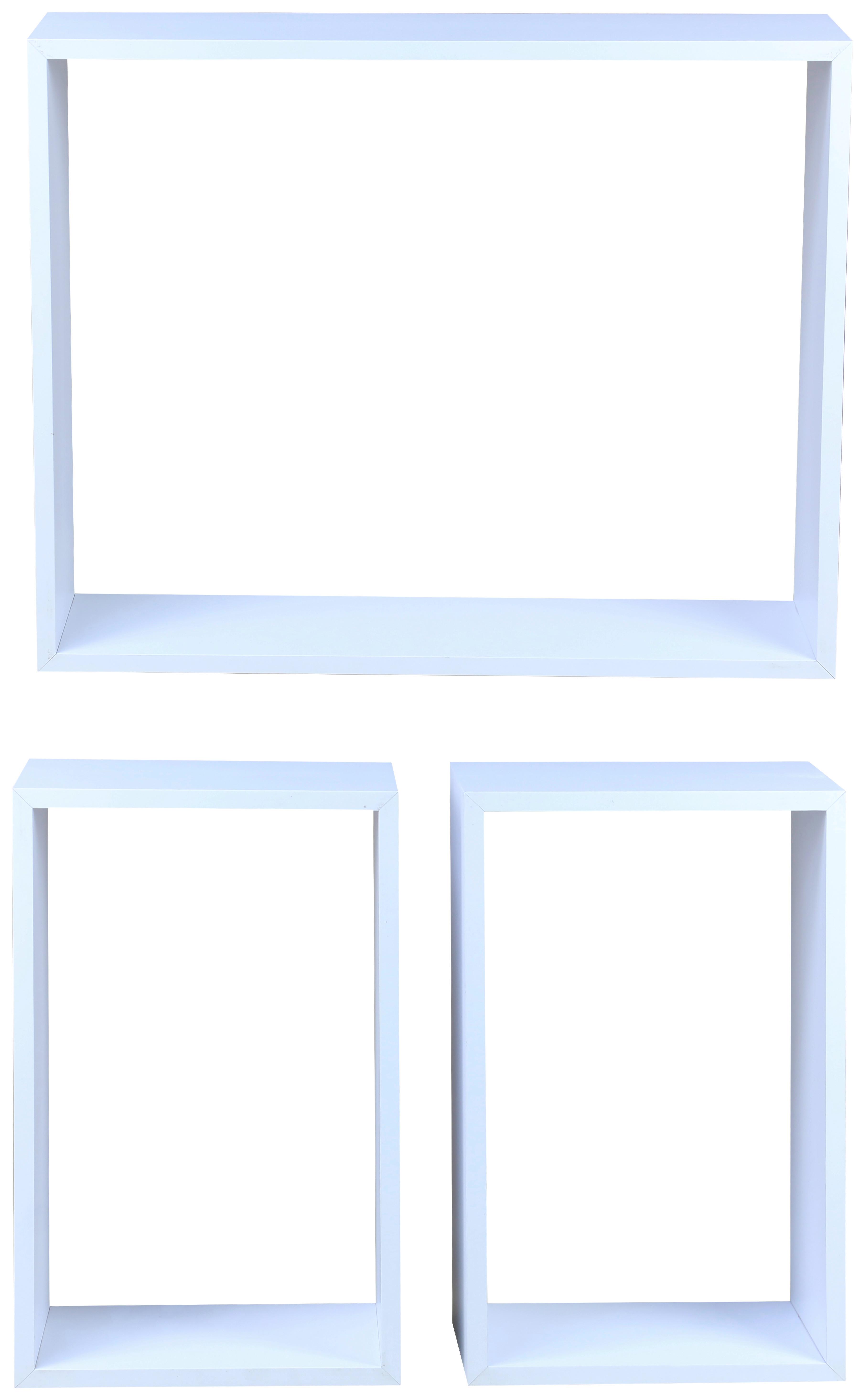 Wandregal Nizza B: 23 - 50 cm Weiß 3-teilig - MODERN (50/23/40/37/15/15cm)