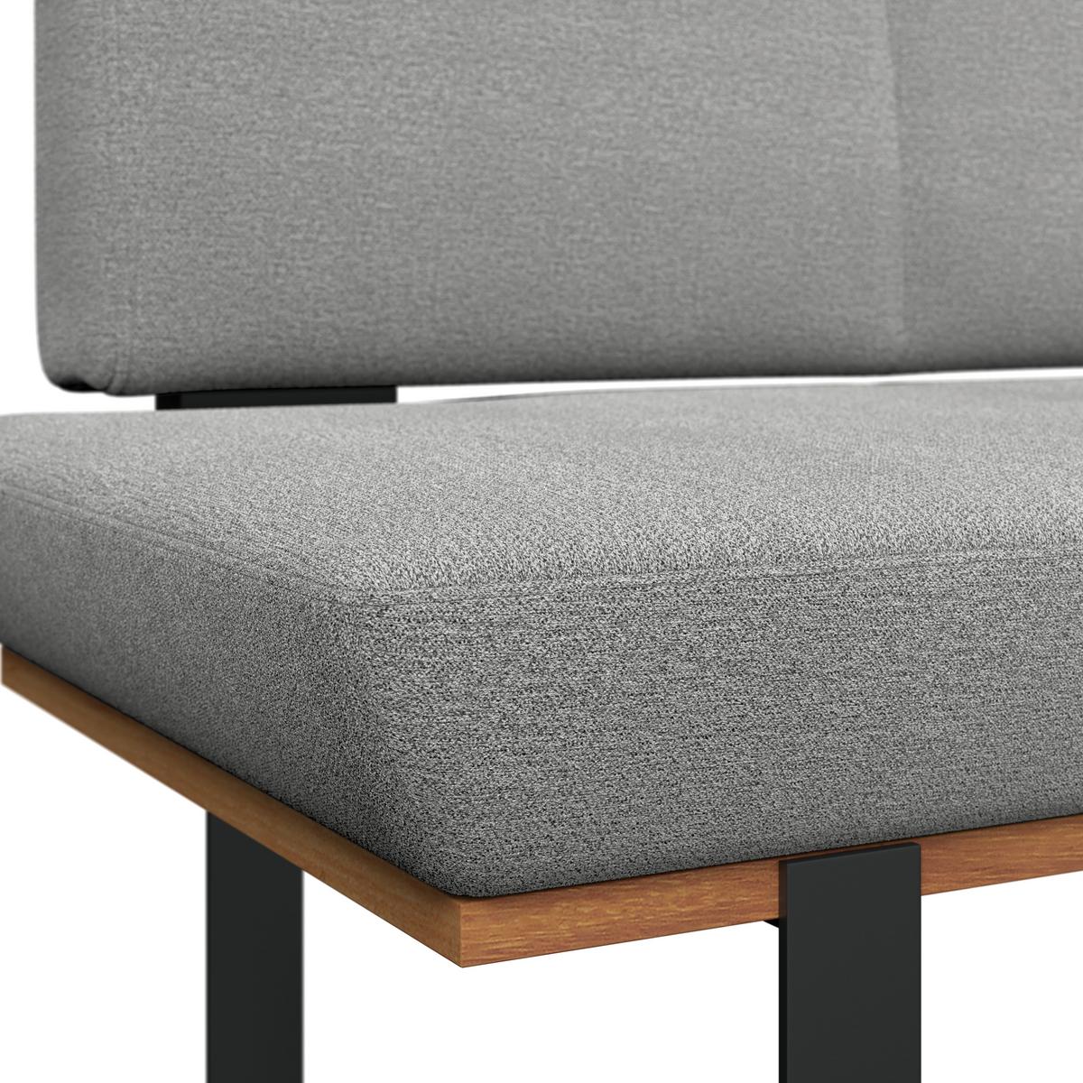 Eckbank Tirstan Webstoff hellgrau,S:245x195cm - Hellgrau/Schwarz, MODERN, Holz/Textil (245/195cm) - James Wood
