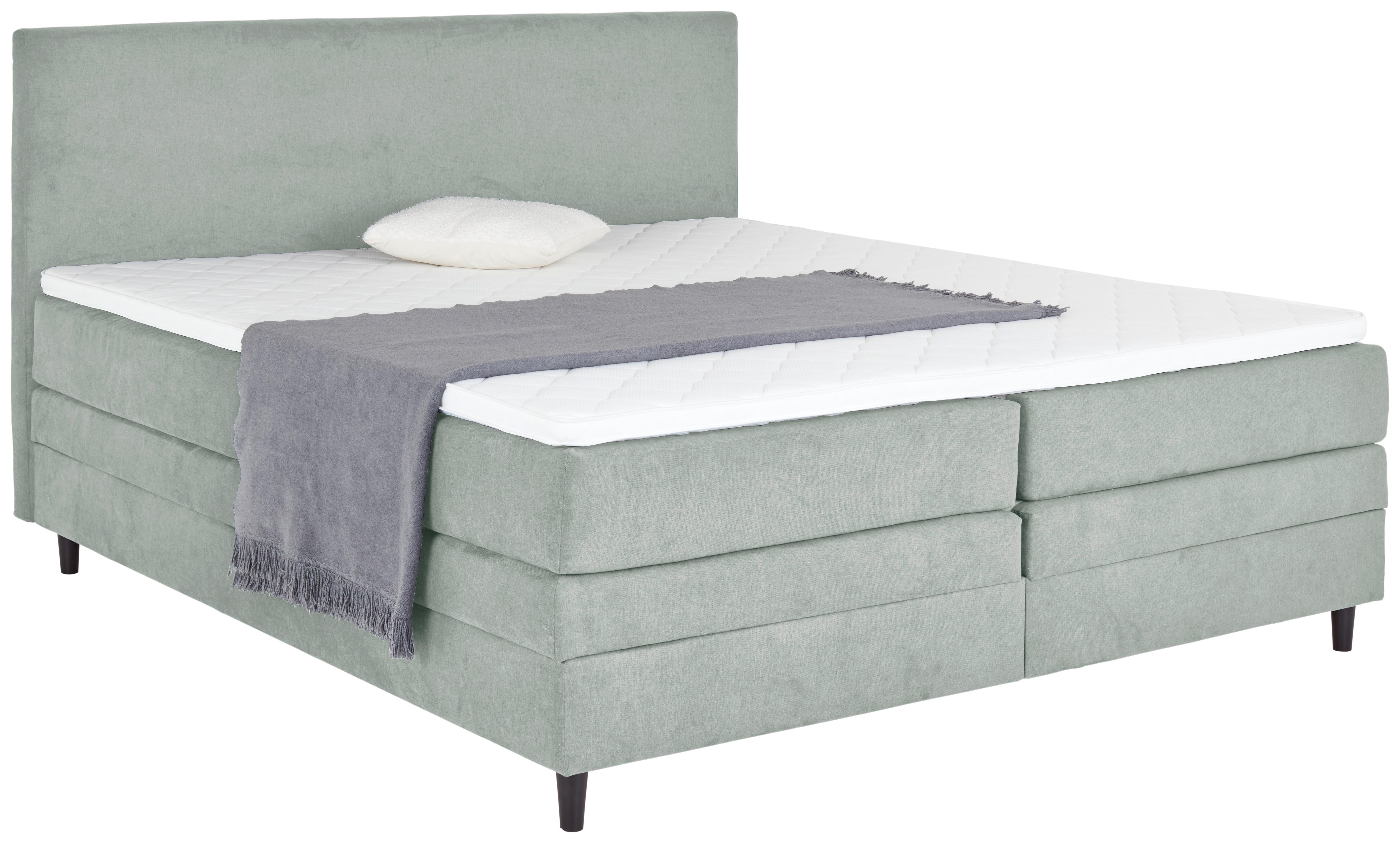 Boxspringbett mit Topper & Bettkasten 180x200 Kleopatra - Hellgrau, KONVENTIONELL, Holz/Holzwerkstoff (180/200cm) - Ondega
