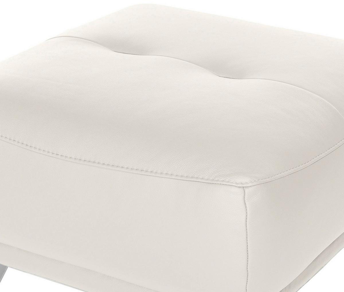 Hocker Frisco - Chromfarben/Weiß, MODERN, Textil (65/46/65cm) - MID.YOU