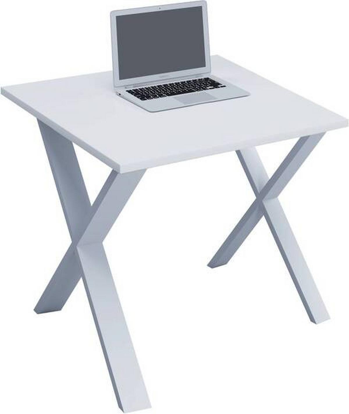 Schreibtisch Lona L: 80 cm Weiß - Weiß, MODERN, Holzwerkstoff/Metall (80/50/76cm) - MID.YOU