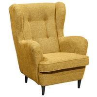 Ohrensessel Oskar Webstoff Safran - Gelb/Schwarz, Basics, Holzwerkstoff/Textil (78/102/98cm) - MID.YOU