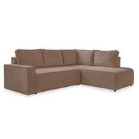 Sedačka Oliver, pravá, šedohnědá barva - černá/šedohnědá, Design, textil/plast (247/194cm) - MID.YOU