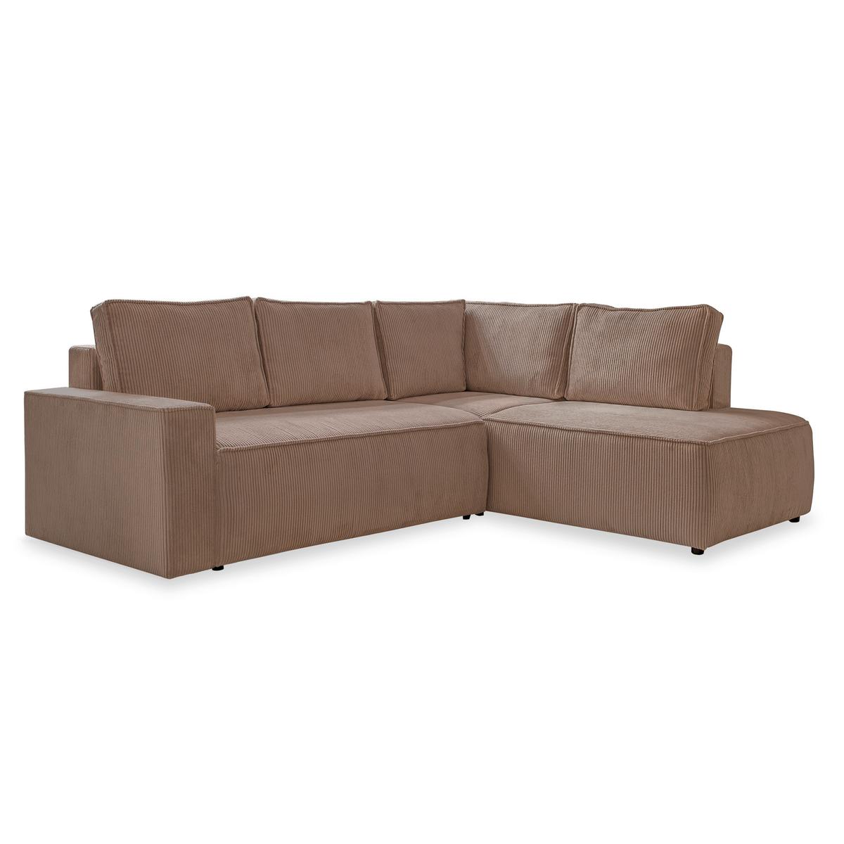 Sedačka Oliver, pravá, šedohnědá barva - černá/šedohnědá, Design, textil/plast (247/194cm) - MID.YOU