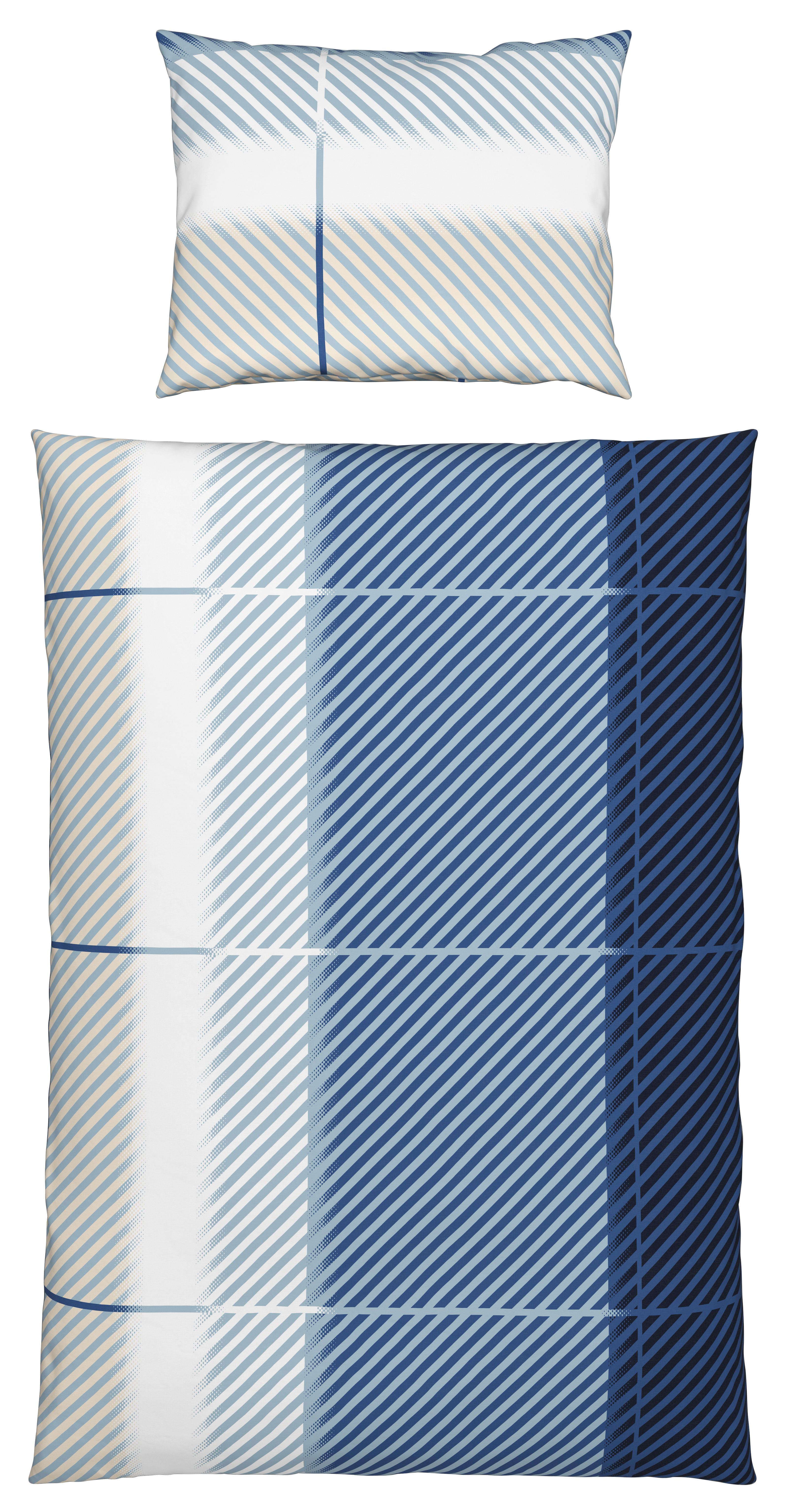 Bettwäsche 140x200 cm Martha Mikrofaser Blau - Blau, MODERN, Textil - Luca Bessoni