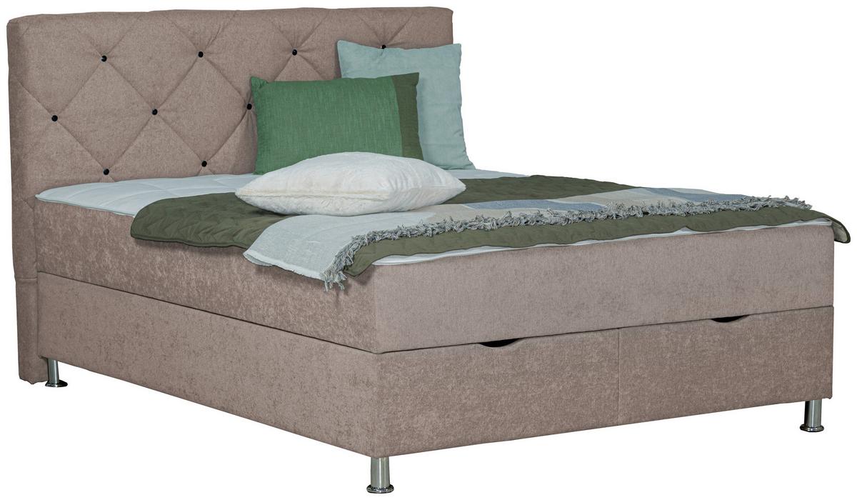 Box-ágy Black Diamond - világosbarna, Design, textil (180/200cm) - Modern Living