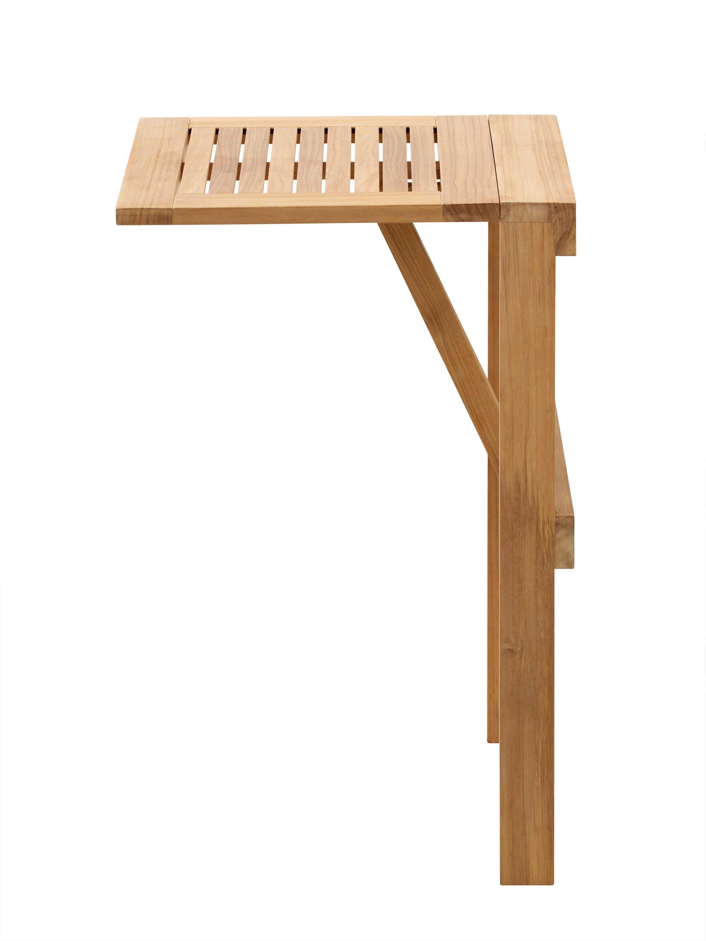 Balkontisch, Natur 45x49x75 cm - Teakfarben, Natur, Holz (45/49/75cm) - Gardenson