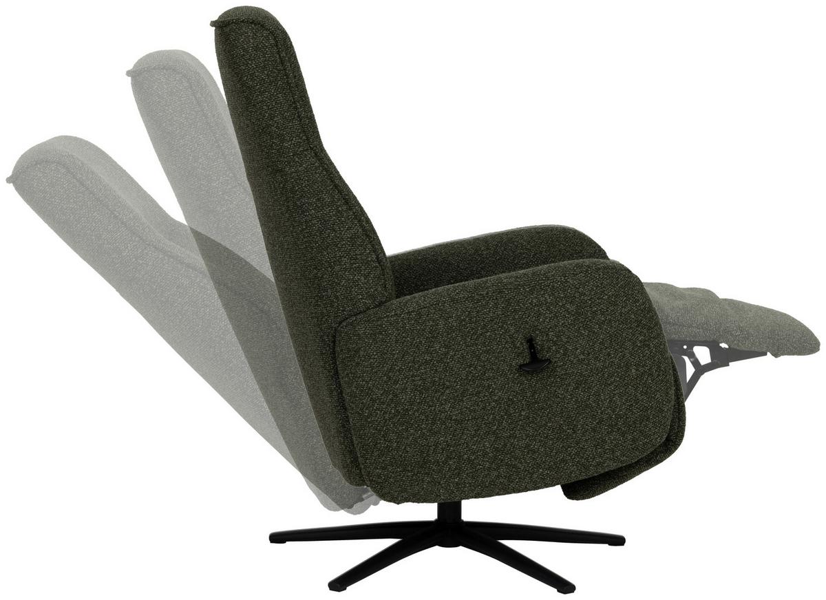 Relaxsessel Snooze Dunkelgrün B: 77 cm - Dunkelgrün/Schwarz, Design, Holz/Textil (77/112/86cm) - Livetastic