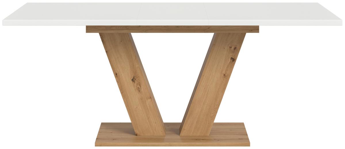 Ausziehtisch Marlon 150 Az Weiß/Artisan, B: 150-190 cm - Eiche Artisan/Weiß, Trend, Holzwerkstoff (150-190/76/90cm)