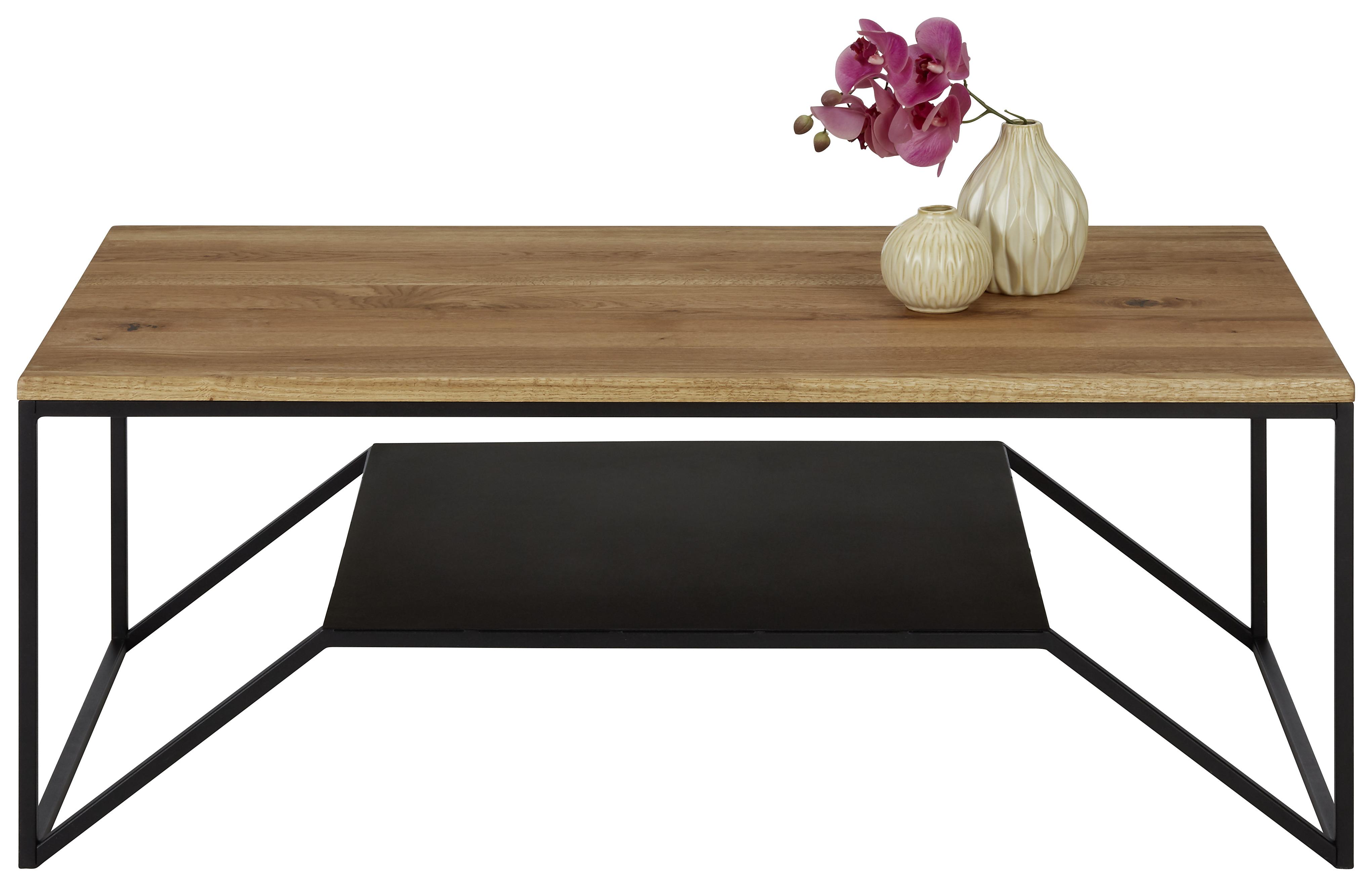 Konferenční Stůl Vicky - černá/přírodní barvy, Moderní, kov/dřevo (110/40/60cm) - Zandiara
