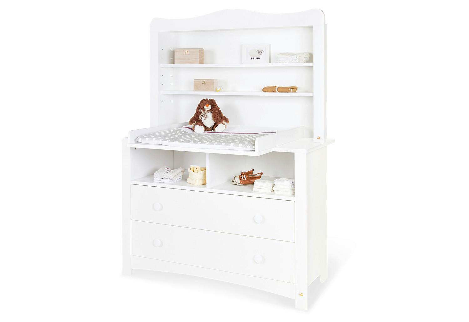 WICKELKOMMODE 130023XRX FLORENTINA - Weiß, Trend, Holzwerkstoff (130/180/57-77cm) - Pinolino