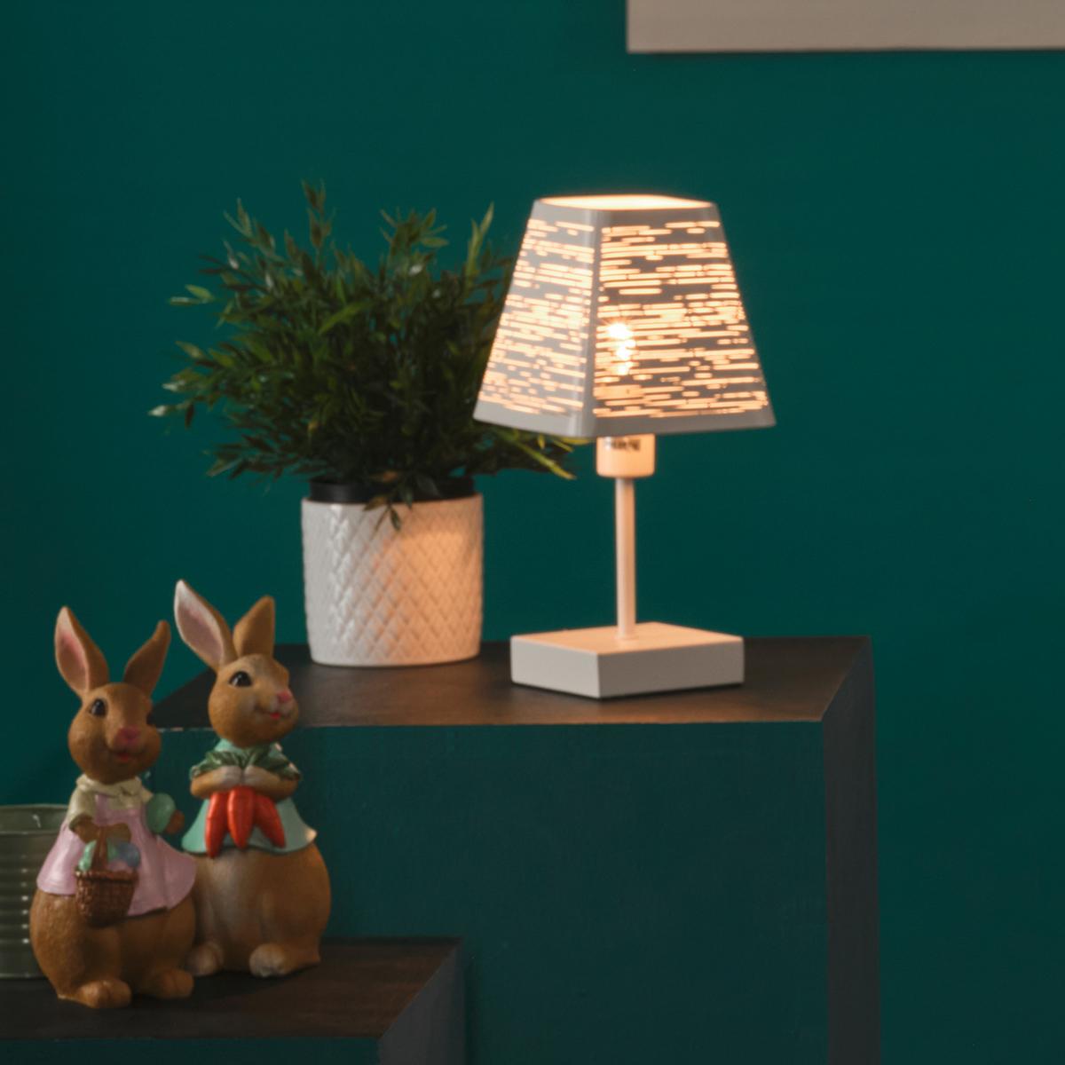 Tischleuchte Weiß D: 14 cm 6w - Weiß, Trend, Metall (14/28cm)