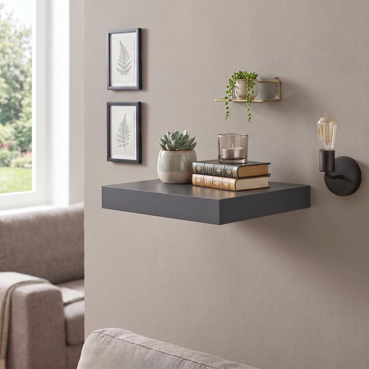 Wandboard Simple B: 23,5 cm Anthrazit - Anthrazit, MODERN, Holzwerkstoff (23,5/3,8/23,5cm)