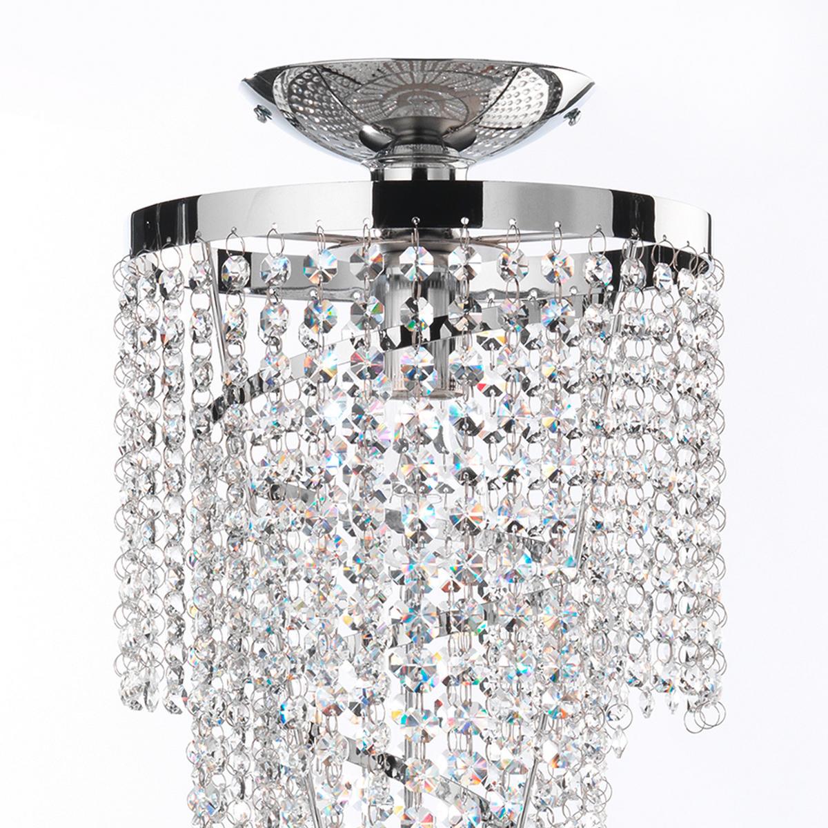 Deckenleuchte Chromfarben L: 25 Cm 22w - Chromfarben, Design, Glas/Metall (25/55/25cm)