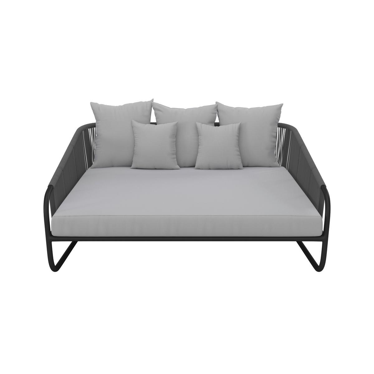 Sonneninsel Alicante - Schwarz/Grau, MODERN, Kunststoff/Textil (178/74/175cm) - Beldano