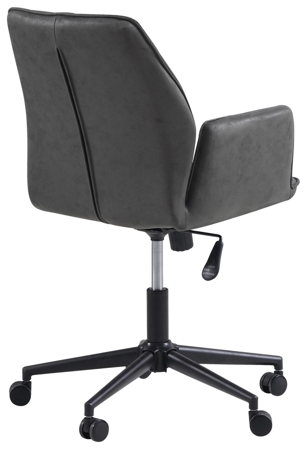 Drehstuhl Knox - Anthrazit/Schwarz, KONVENTIONELL, Textil/Metall (57/87/52cm) - MID.YOU