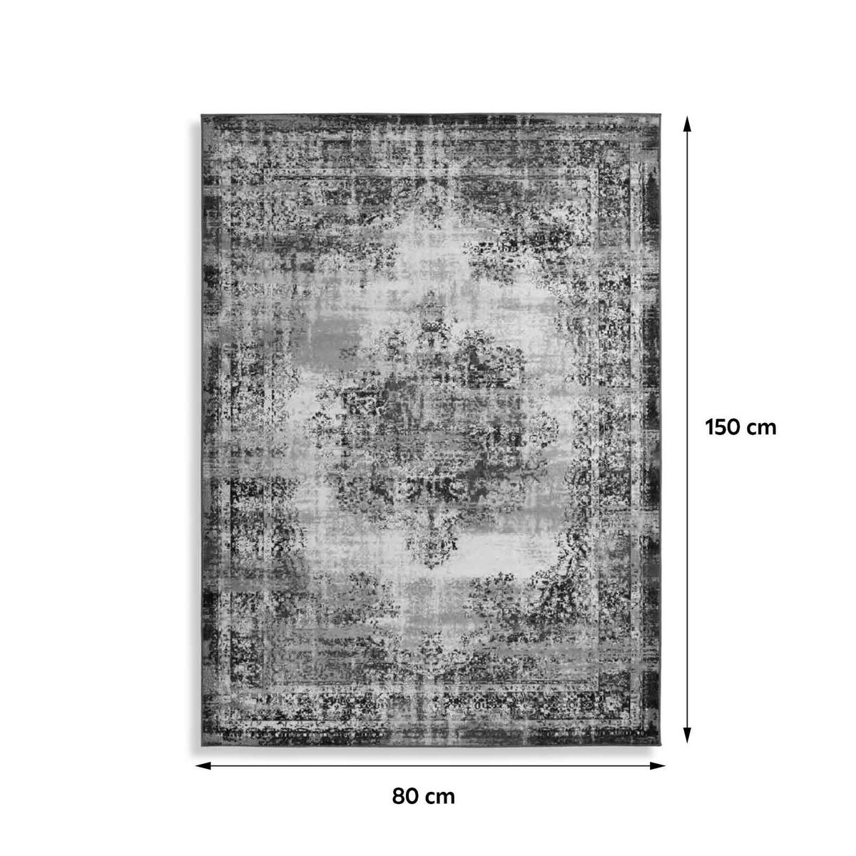 Orientalischer Webteppich Anthrazit 80x150 cm - Anthrazit, Design, Textil (80/150cm) - Kayoom