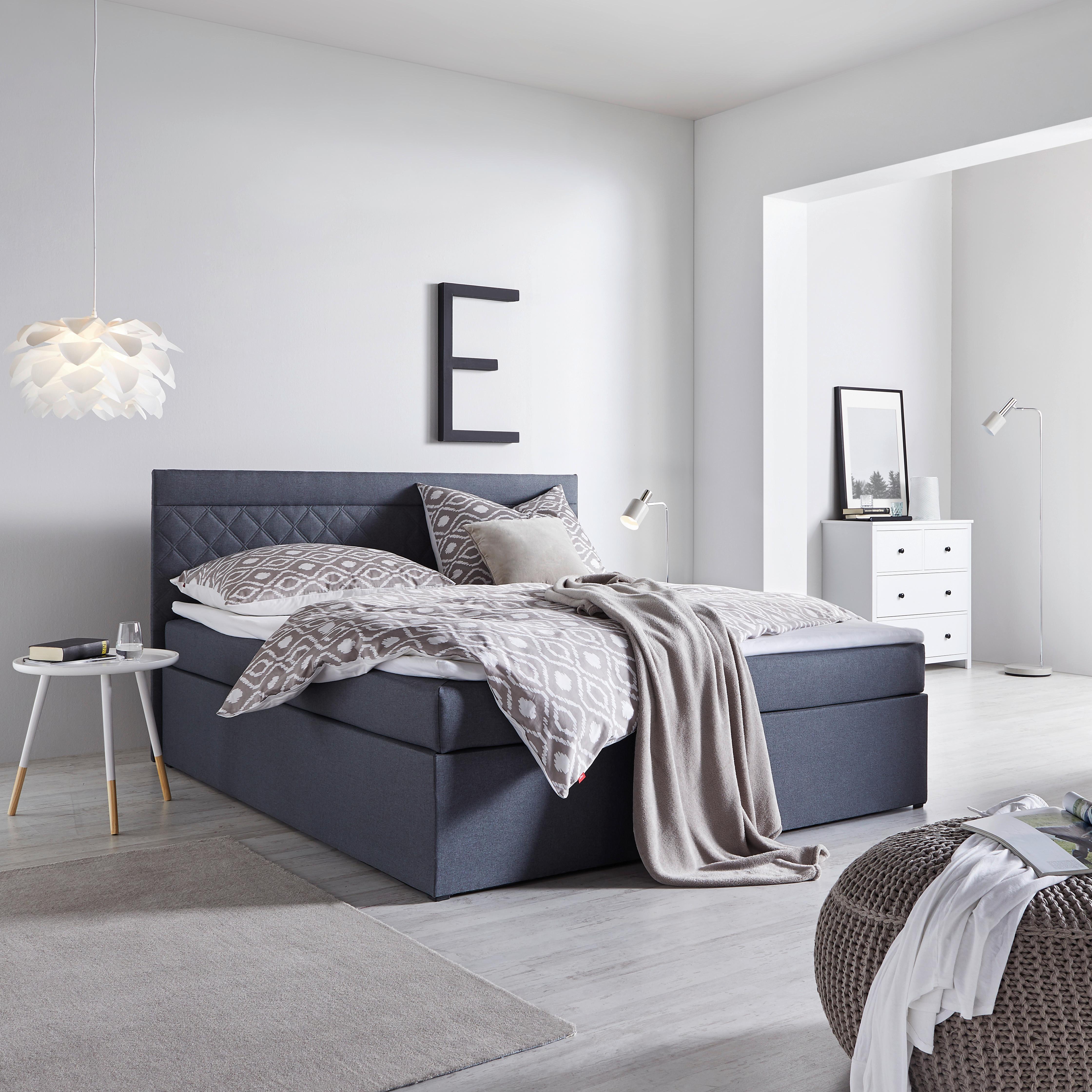 Boxspring Postel S Topperem Rosa, 180x200, Antracitová - antracitová, Moderní, dřevo/textil (180/200cm) - Modern Living