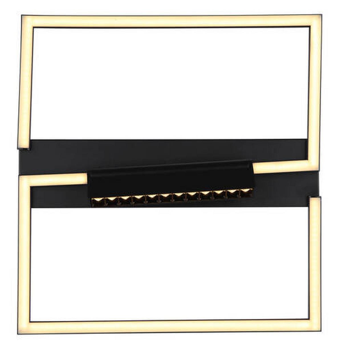 LED-Deckenleuchte 48462-42 - Opal/Schwarz, Design, Kunststoff/Metall (42/42/11cm) - Globo