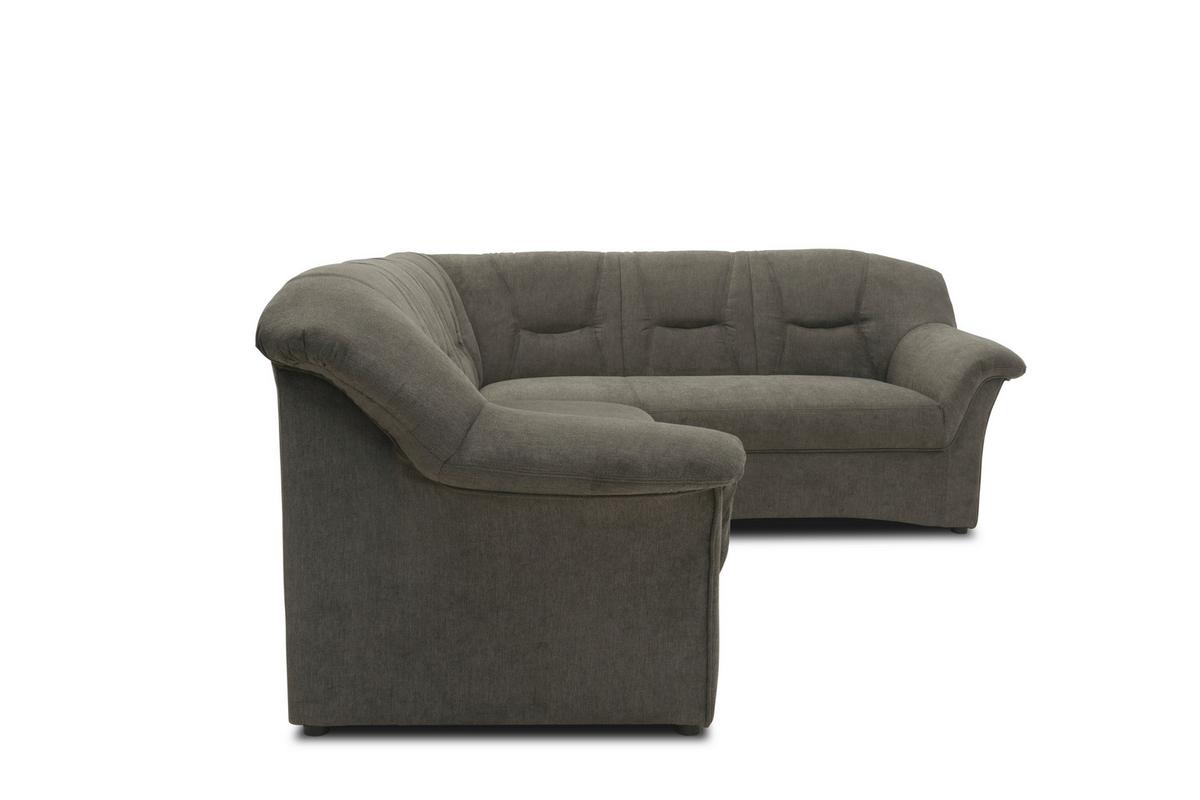 Ecksofa Sarafina - Greige/Schwarz, KONVENTIONELL, Textil (240/190cm) - MID.YOU