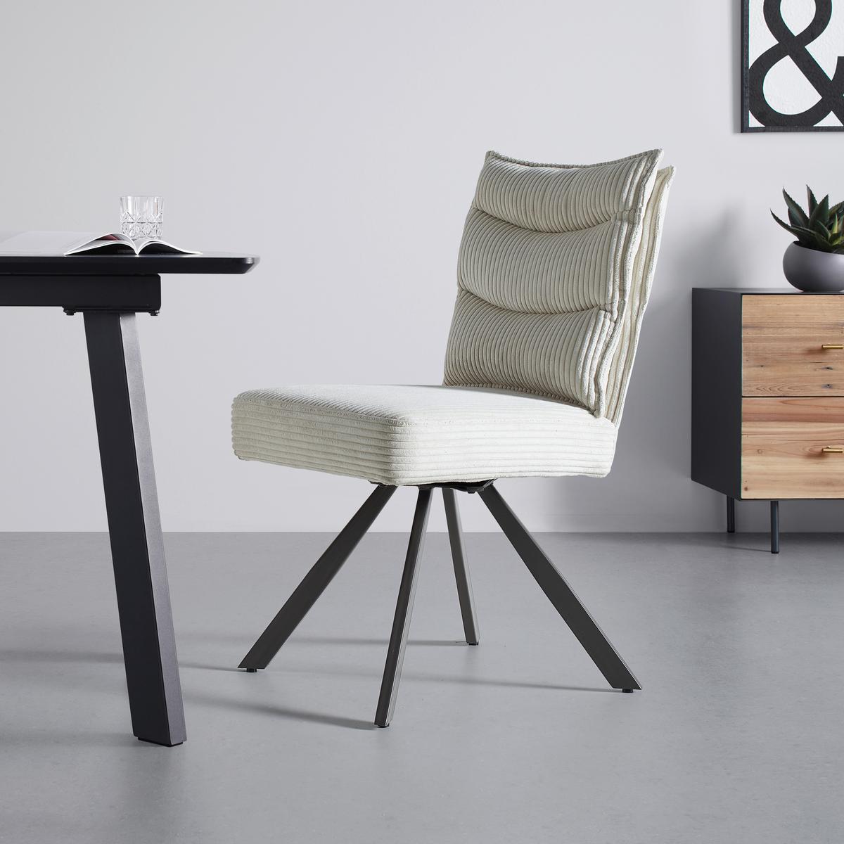 Otoční židle béžová - bílá/tmavě šedá, Moderní, kov/dřevo (49/91/64cm) - Bessagi Home