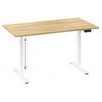 Schreibtisch E-lona Weiß/eiche Dekor B: 110 Cm - Silberfarben/Weiß, Design, Holzwerkstoff/Metall (110/80/71cm) - MID.YOU