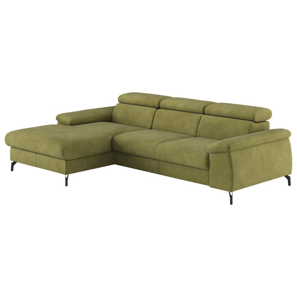 Ecksofa mit Schlaffunktion & Bettkasten Kitty Grün