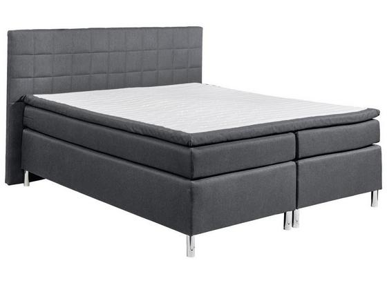 Boxspringbett mit Topper 180x200cm Victoria, Anthrazit - Anthrazit/Silberfarben, Design, Holzwerkstoff/Textil (180/200cm) - Ti`me Boxspringbett mit Topper 180x200cm Victoria, Anthrazit - Anthrazit/Silberfarben, Design, Holzwerkstoff/Textil (180/200cm) - Ti`me