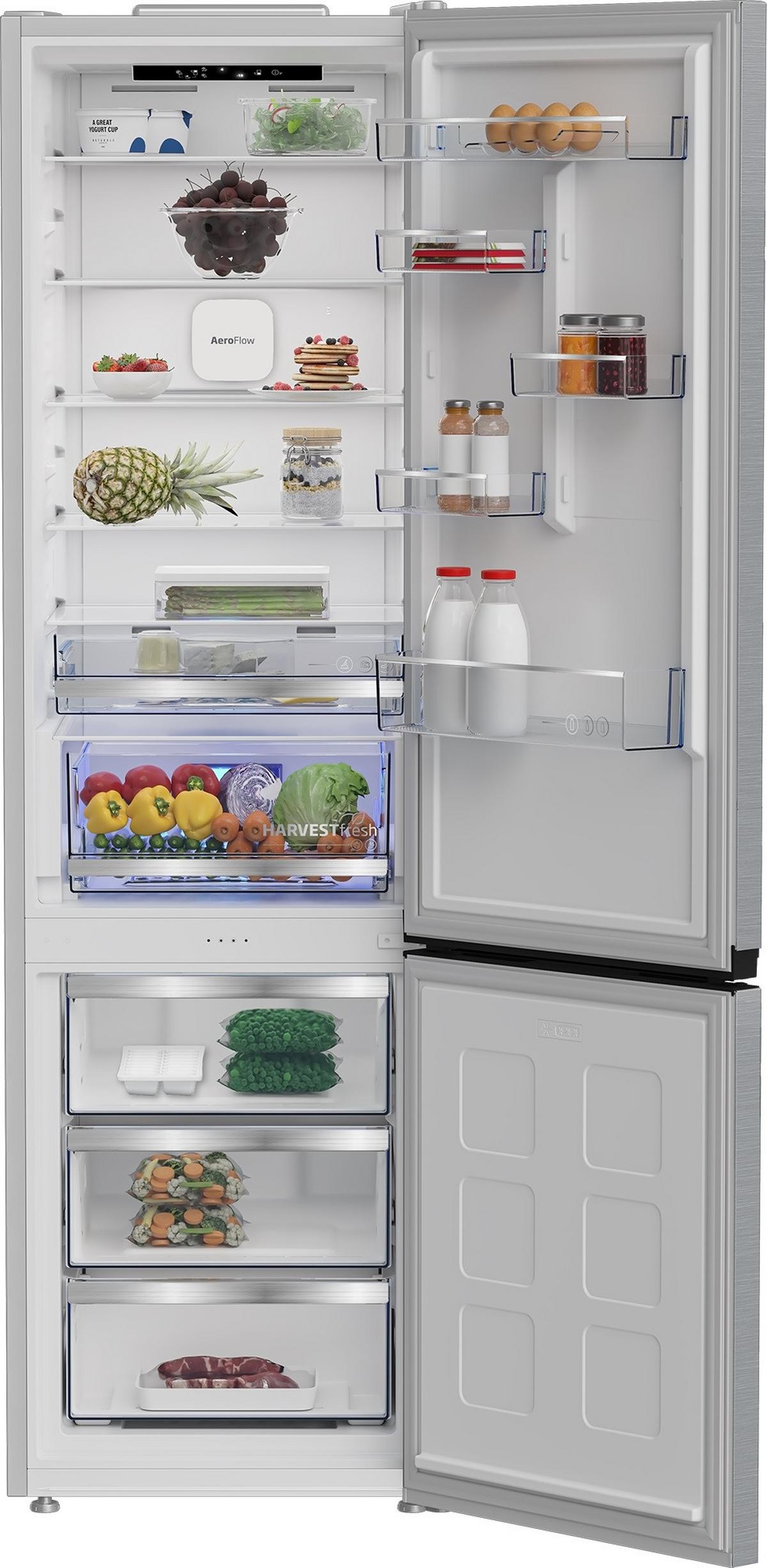 Kühl-Gefrier-Kombi B5RCNA416HX B, Nutzinhalt gesamt 415 L - Edelstahlfarben, Basics (59,5/203,5/67,3cm) - Beko