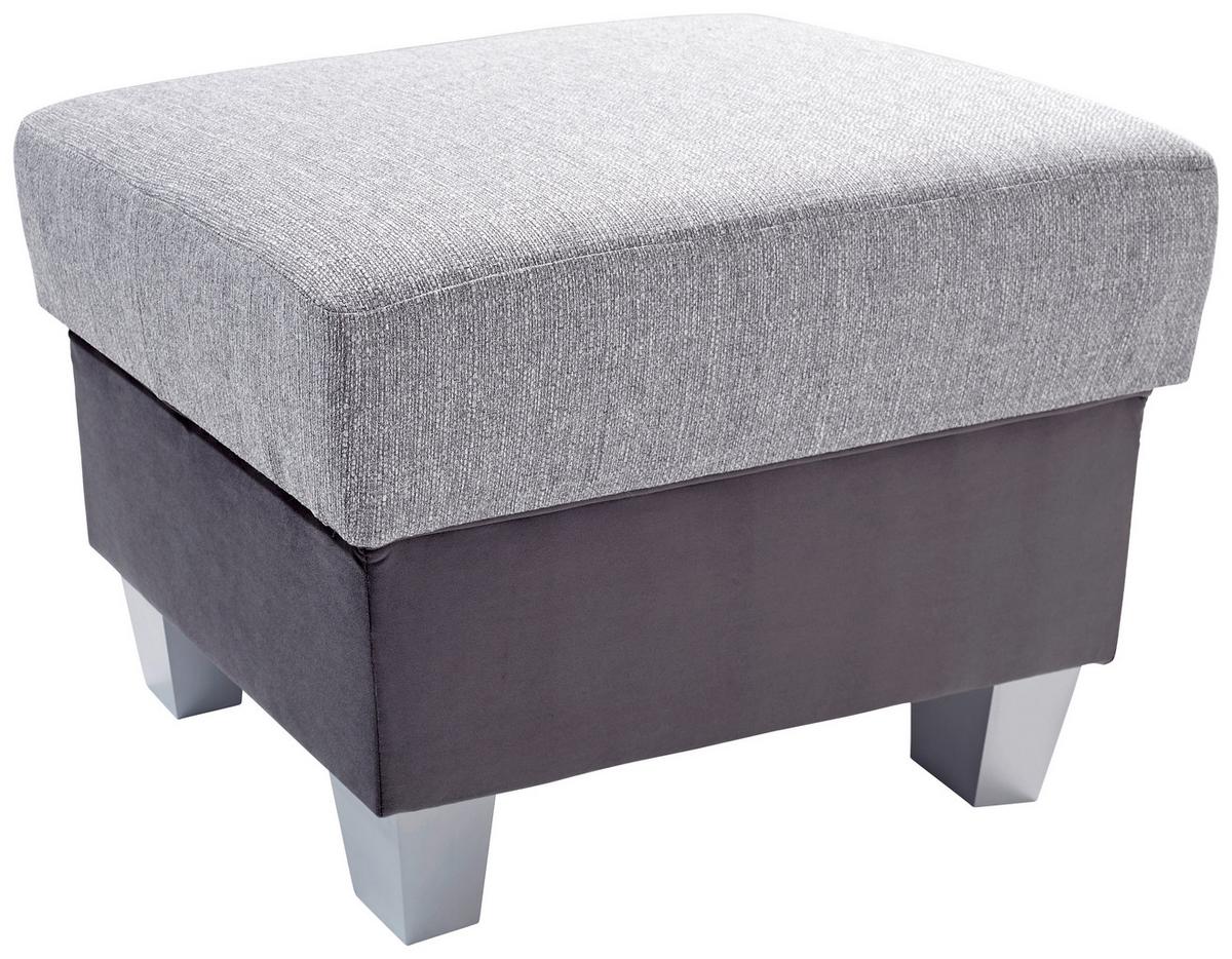 TABURET PORTLAND - barvy stříbra/světle šedá, Konvenční, dřevo/textil (68/43/47cm) - Ondega