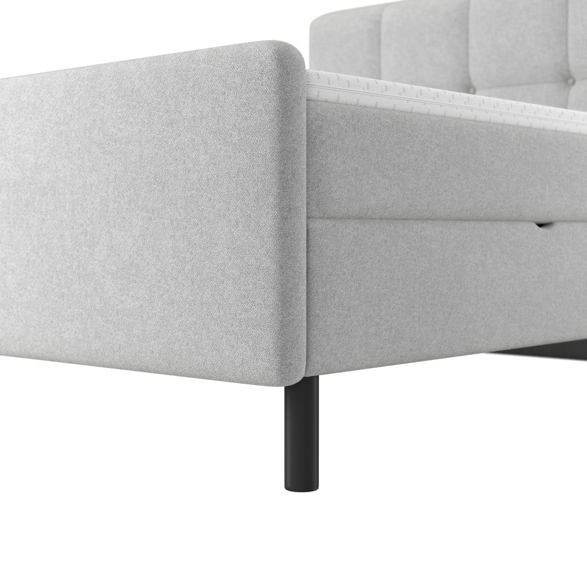 Posteľ boxspring MARBELLA 180x200, svetlosivá - čierna/svetlosivá, Modern, kov/drevo (180/200cm) - Bessagi Home
