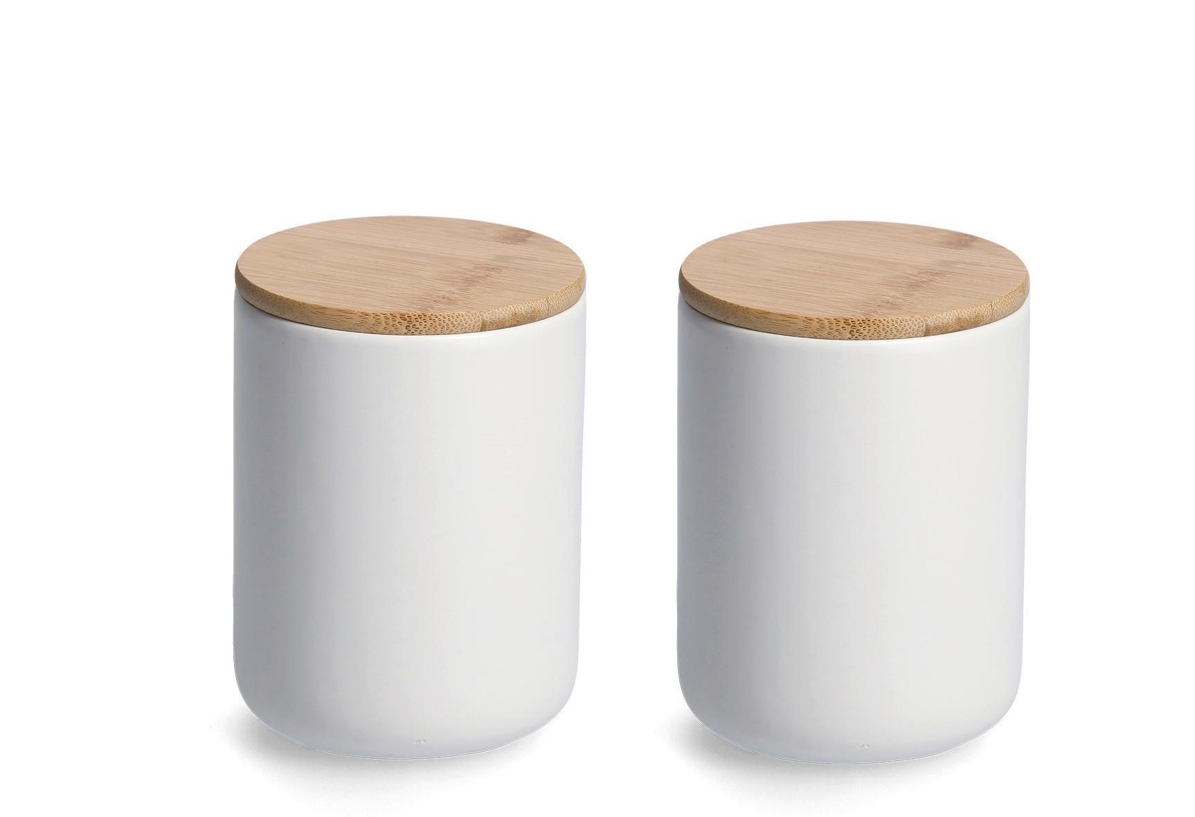 VORRATSDOSENSET Weiß, Ø/H: ca. 10x14 cm - Weiß, Basics, Keramik (10/13,5cm) - Zeller Present