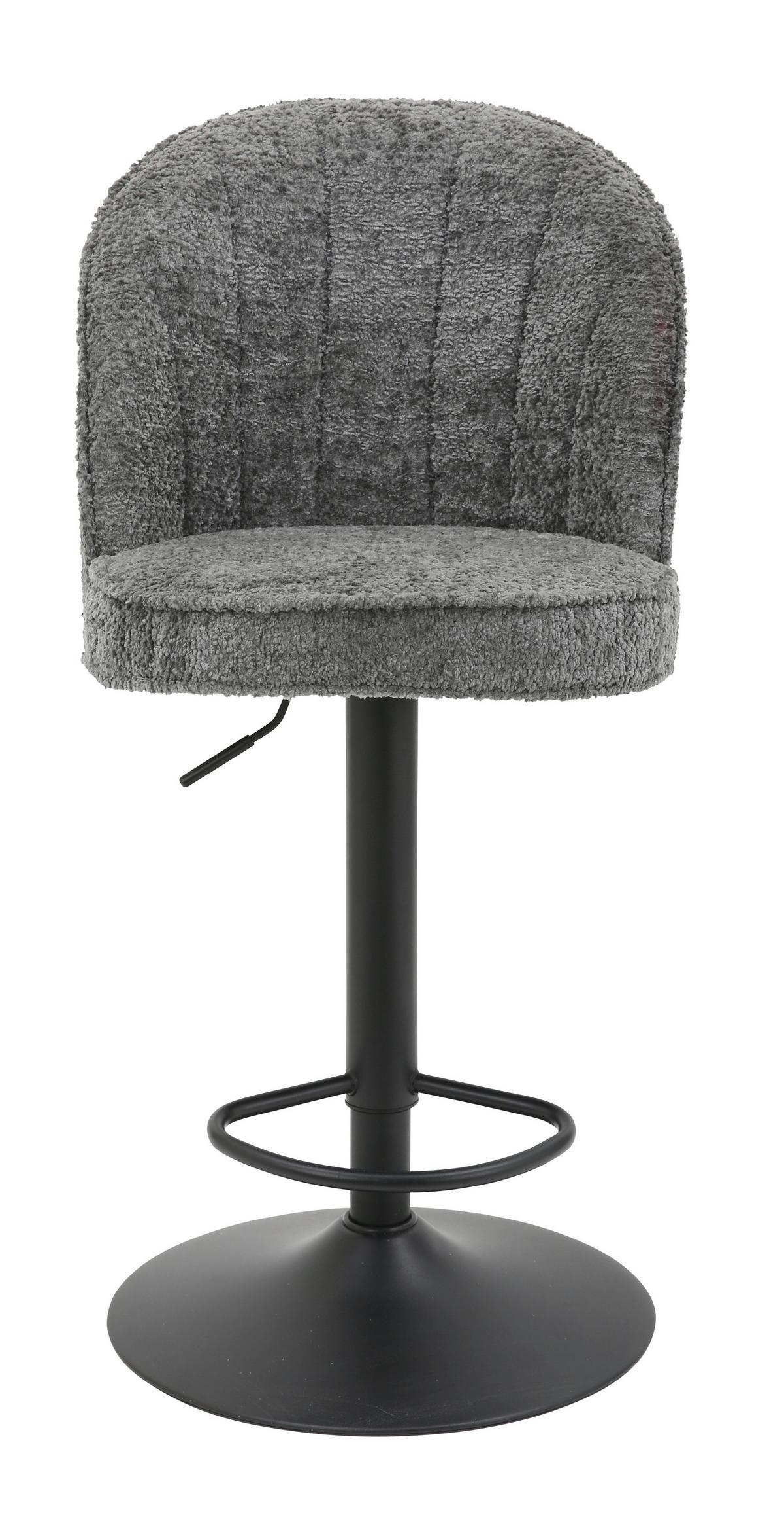 Barová židle Romy, šedá - šedá/černá, Moderní, kov/textil (53/99-119/48cm) - Mömax