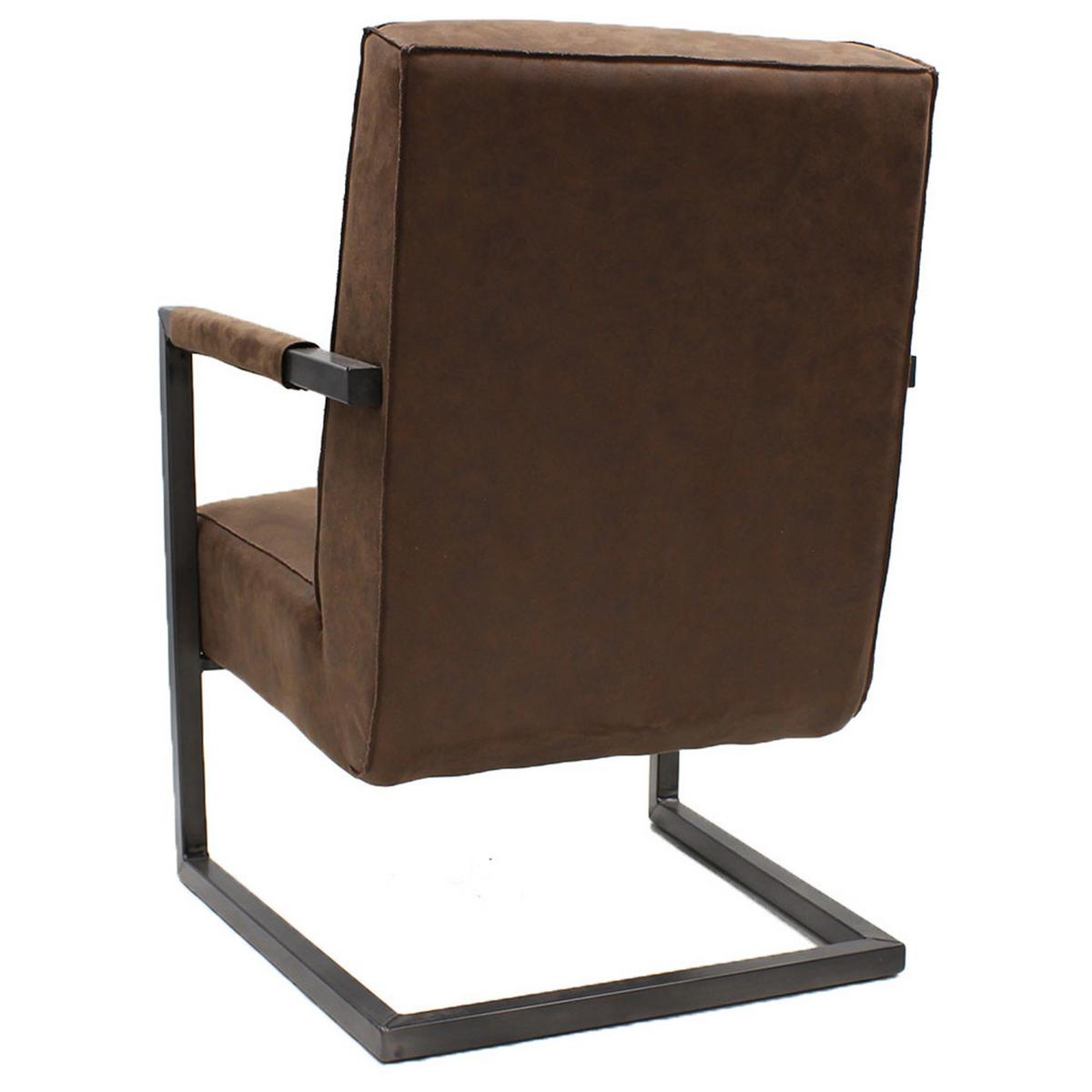 Sessel Tyler - Schwarz/Braun, LIFESTYLE, Textil/Metall (62/84/70cm) - MID.YOU