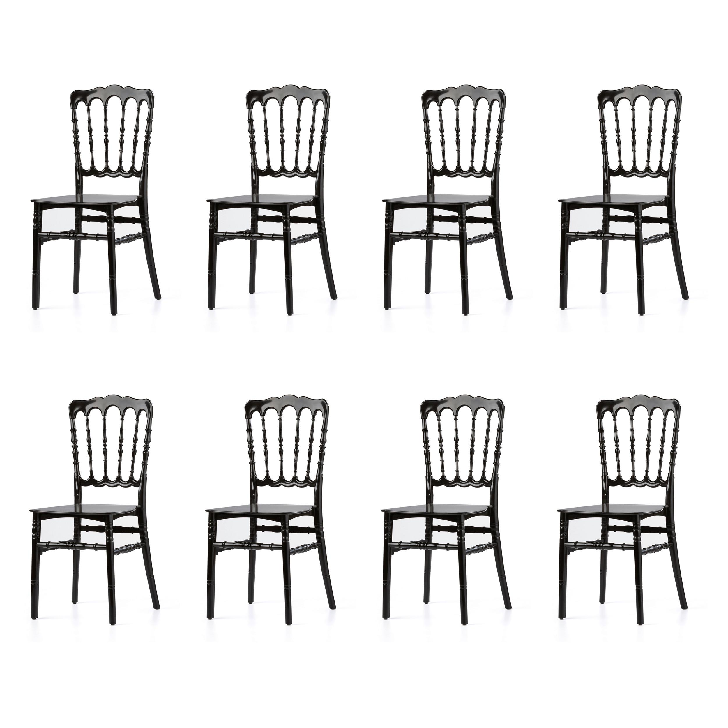 Stapelsessel 8x Stapelstuhl Napoleon - Schwarz, LIFESTYLE, Kunststoff (41/89,5/43cm)