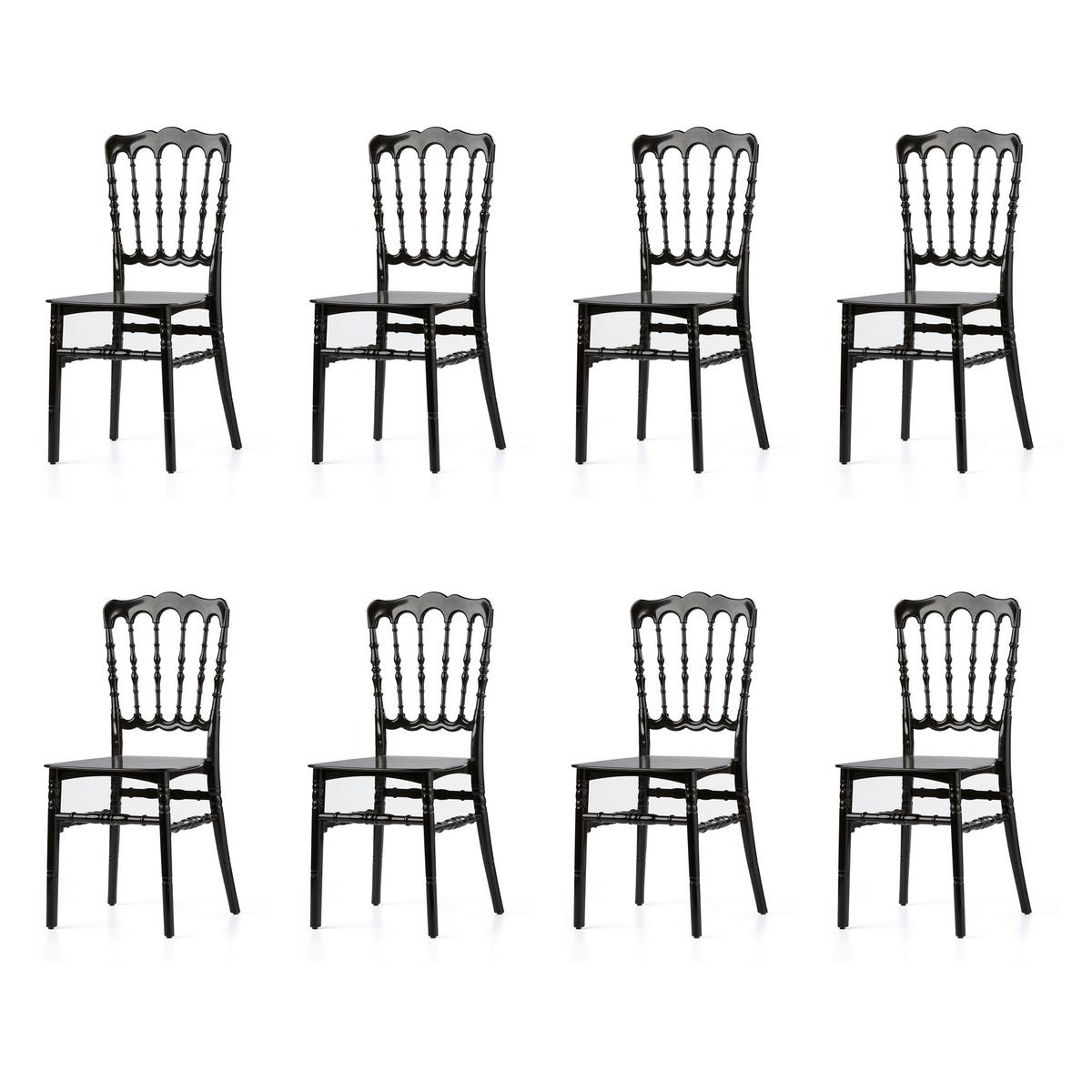 Stapelsessel 8x Stapelstuhl Napoleon - Schwarz, LIFESTYLE, Kunststoff (41/89,5/43cm)