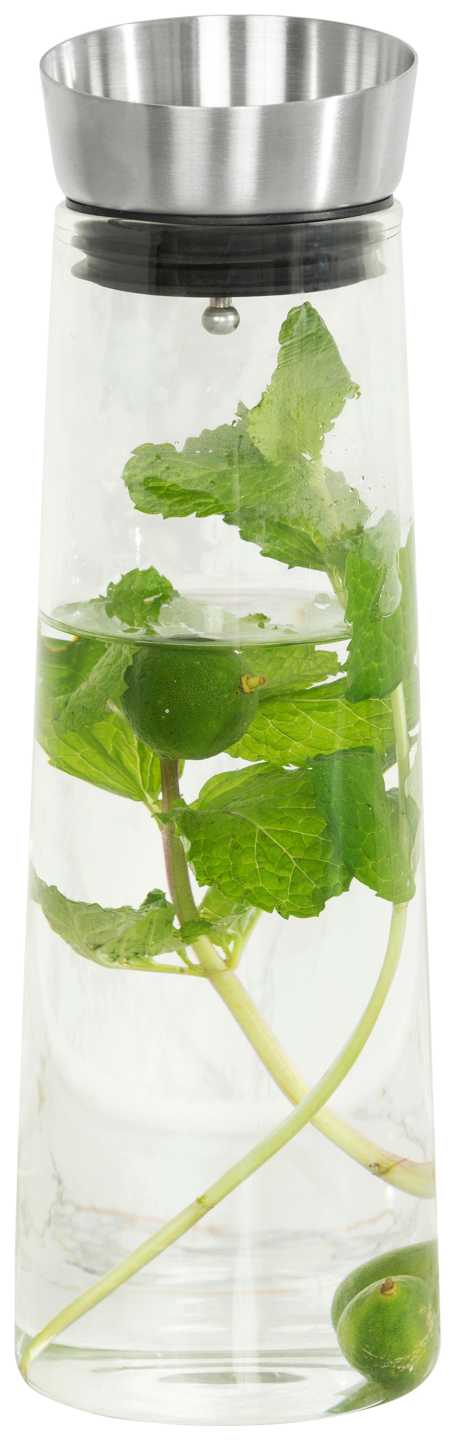 Wasserkaraffe Wilma - Edelstahlfarben/Transparent, Basics, Glas/Kunststoff (9/30,5cm) - Luca Bessoni
