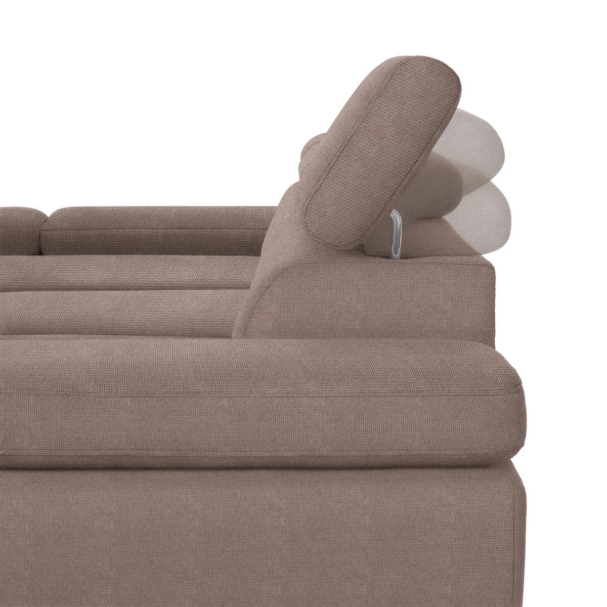 Rohová sedačka MILNA, pravá, sivohnedá - čierna/taupe, Modern, kov/drevo (277/90/189cm) - Mömax