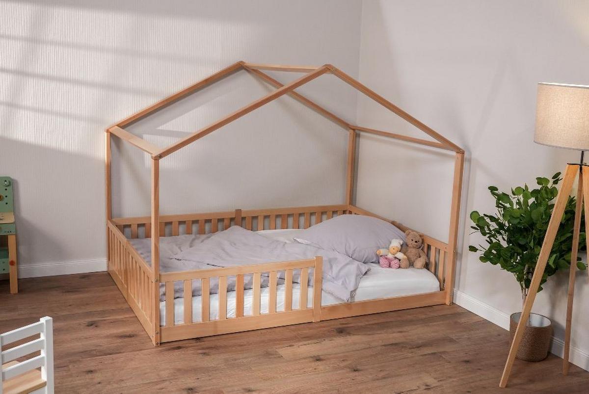 Hausbett Buche, B/h/t: 140x200x161cm - Buchefarben, Basics, Holz (140/200/161cm) - tiSsi