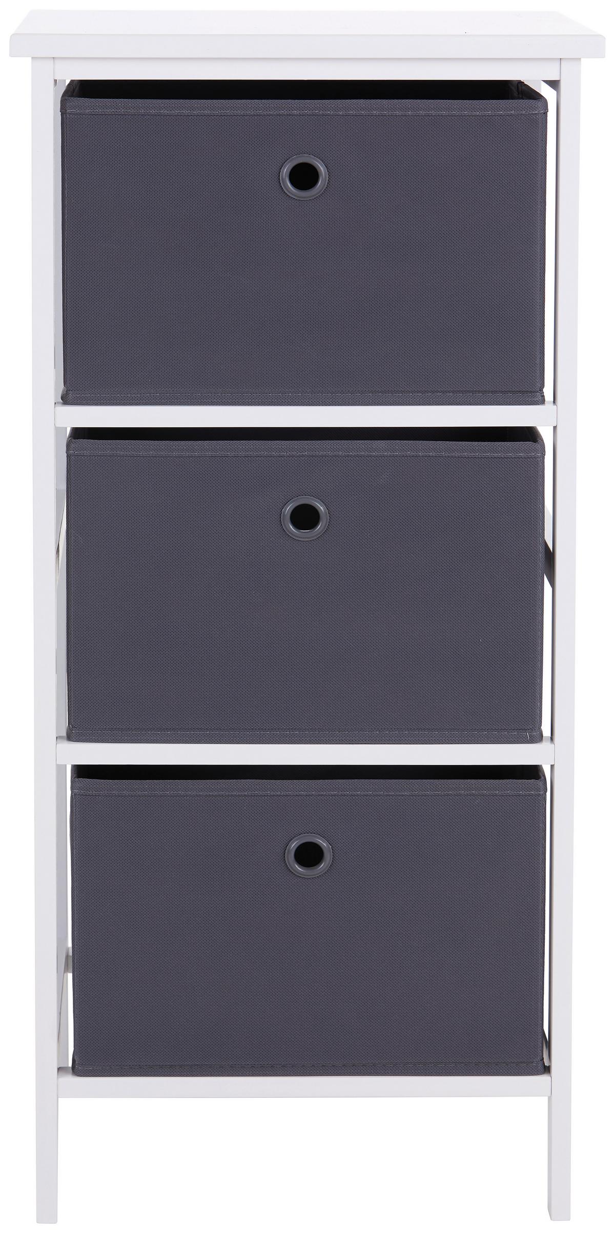 Regal Oliver 37cm Weiß/Grau - Weiß/Grau, MODERN, Holz/Holzwerkstoff (37/80/30cm)