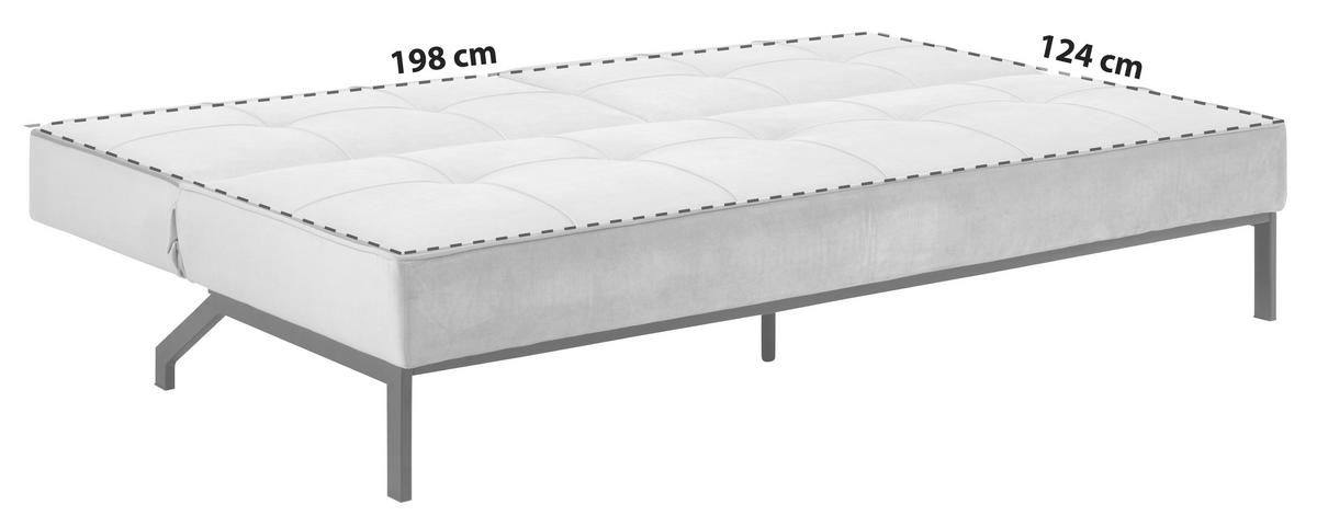 3-sitzer-sofa Mit Schlaffunkt. Perugia Dunkelgrau Samt - Dunkelgrau/Schwarz, Trend, Textil (198/87/95cm) - MID.YOU