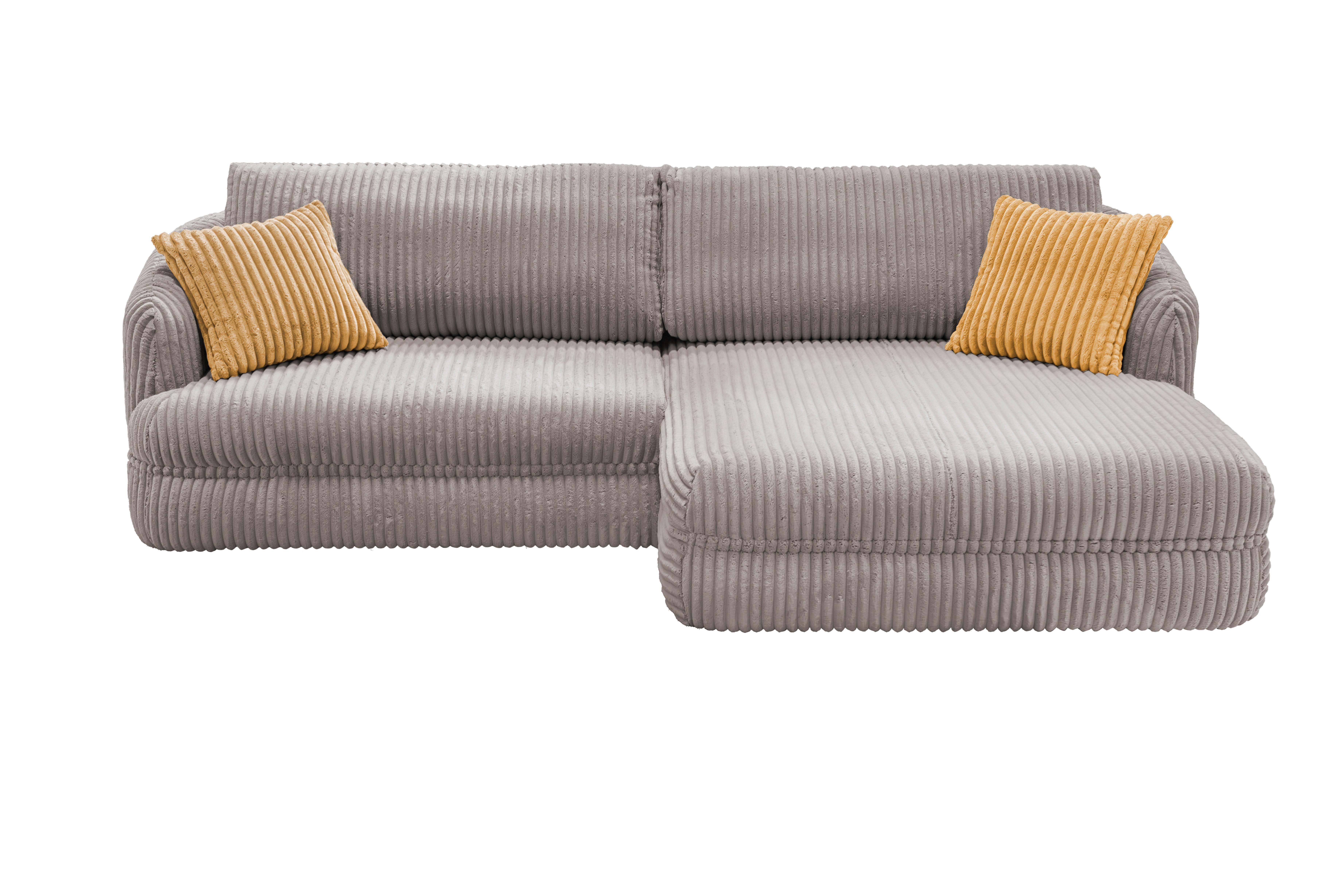 Ecksofa Lush Hellbraun S: 284x161 cm - Hellbraun/Gelb, Design, Textil (284/161cm) - Livetastic