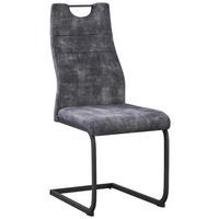 Schwingstuhl Melbourne Grau Gepolstert - Schwarz/Grau, MODERN, Textil/Metall (44/101/58cm)